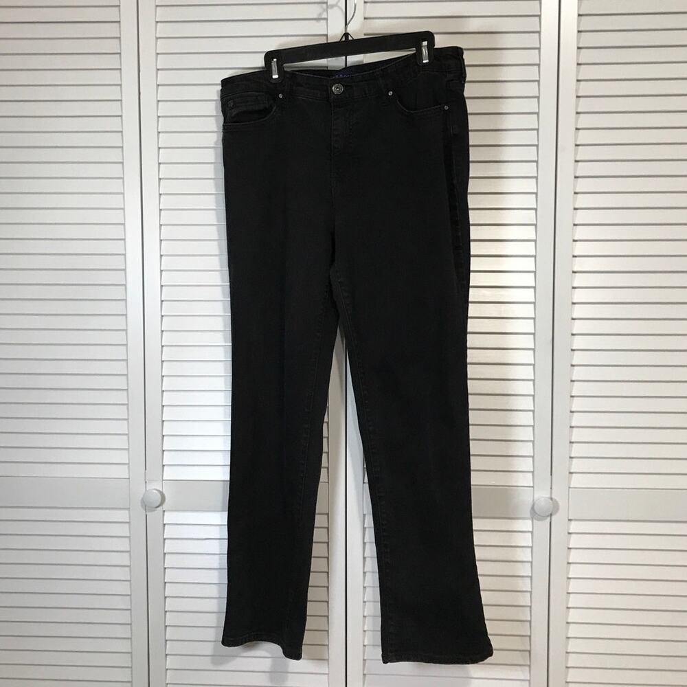 Bandolino Mandie Black High Rise Stretch Straight Leg  Jeans Women 16